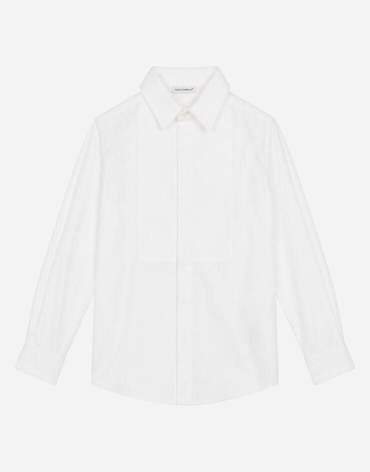 Camisa de popelín jacquard con logotipo DG