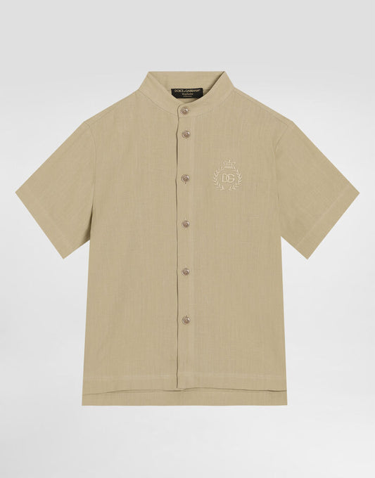 Camisa de lino con logotipo DG bordado