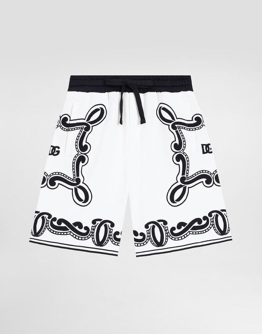 Shorts de lã com estampa de bandana