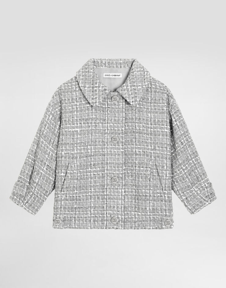 Chaqueta de Lamé Bouclé de Botón Único