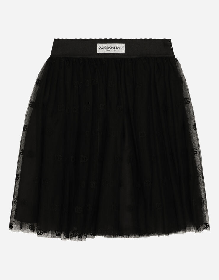 Gonna in tulle con logo DG