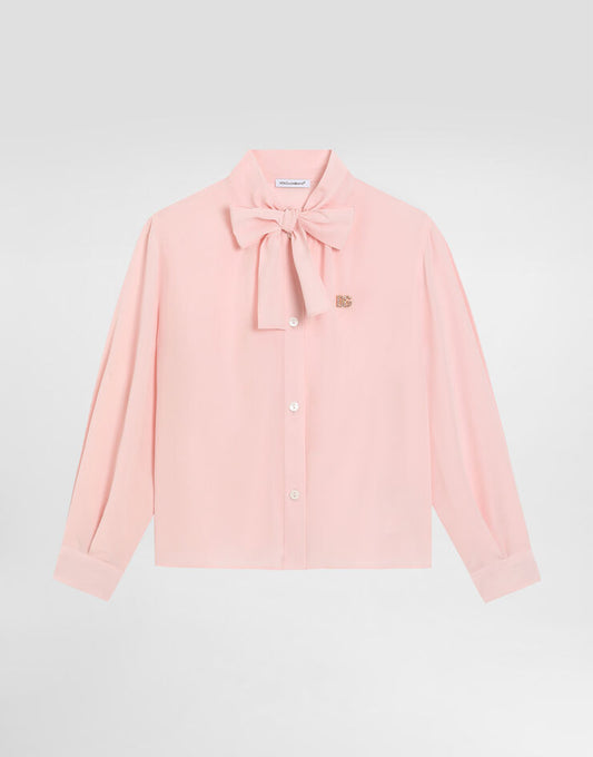 Camisa de crepé de chine