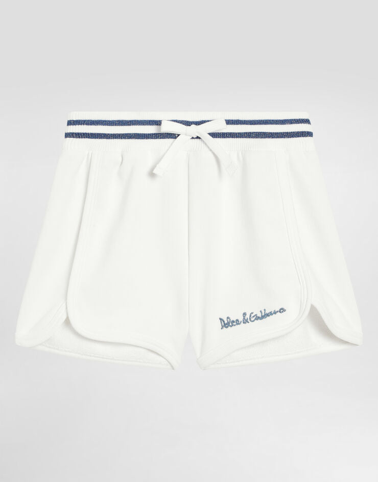 Pantaloncini in pile con logo Dolce & Gabbana