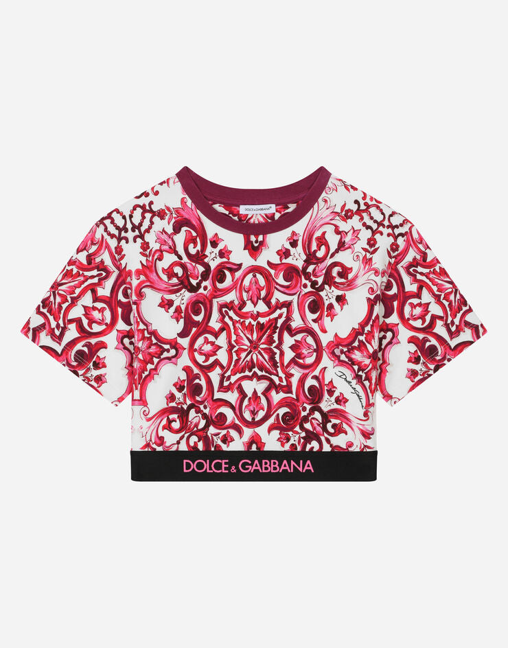Camiseta de punto con estampado de mayólica