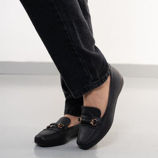 Loafer Modare feminino com fivela - Preto