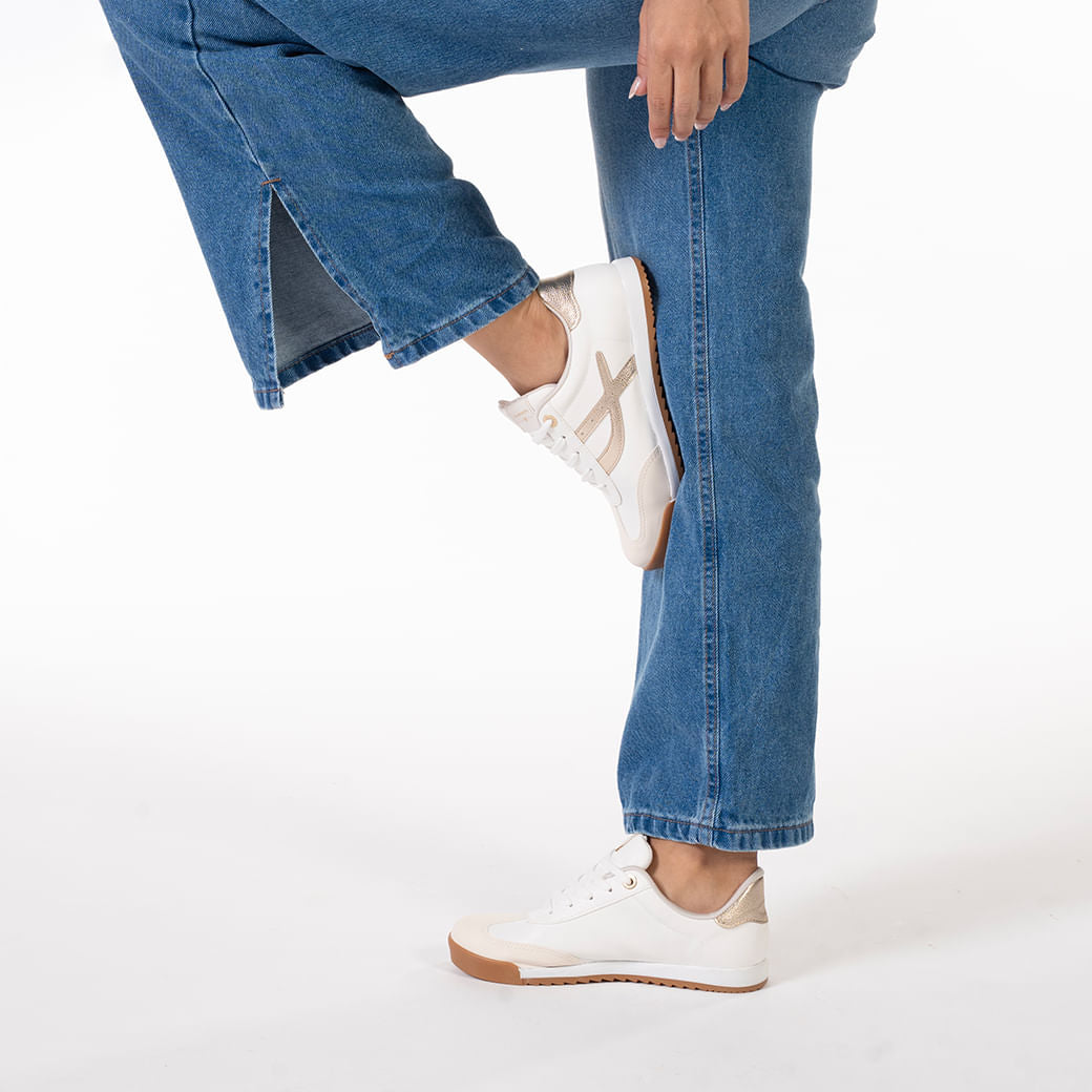 Via Marte Women's Metallic Sneakers in Off White