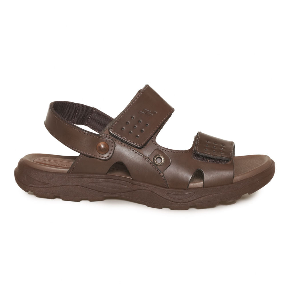 Sandalia de velcro marrón para hombre de Itapua