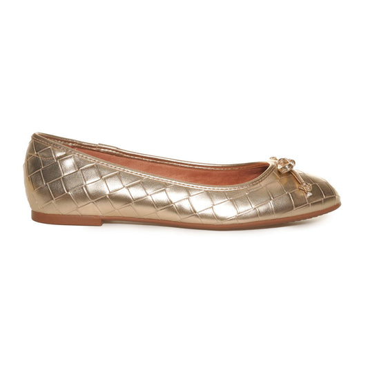 Vizzano Women's Gold Woven Ballet Flats