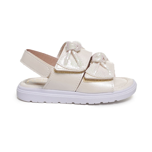 Kids' White Sandal with Bow by M Shuz