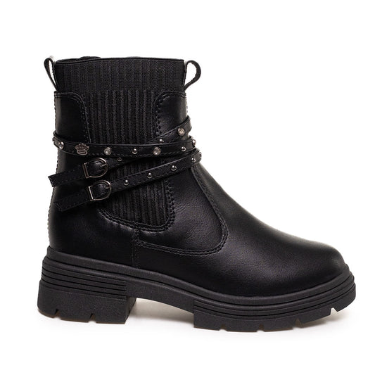 Botas infantis com solado preto e cor-de-rosa