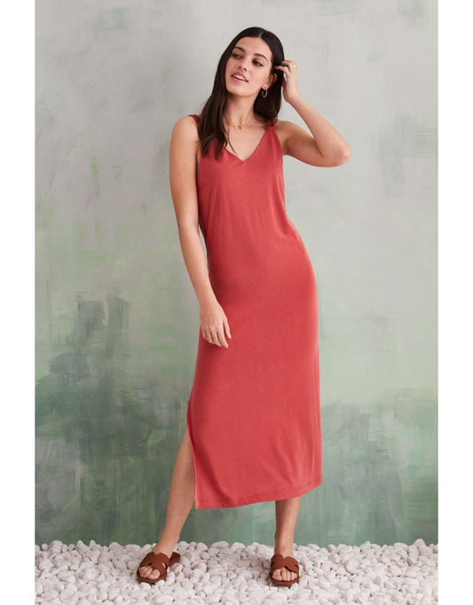 Vestido Midi em Coral