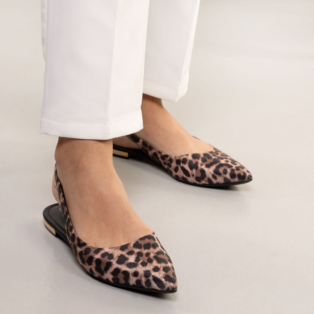 Women's Pointed Toe Flats with Elastic by Bebece in Black and Beige