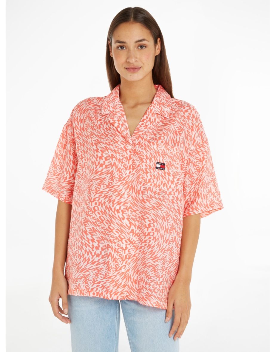 TJW Logomania - Camicia a maniche corte oversize