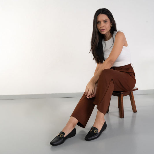 Sapatos Mocassim Pretos Femininos da Usaflex