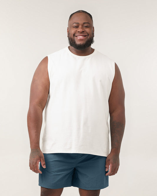 Calção de banho azul sólido de tamanho grande para homens com cintura elástica | Original Plus by Riachuelo