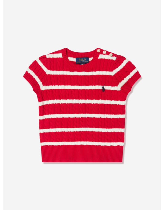 Jersey de rayas rojo para niña