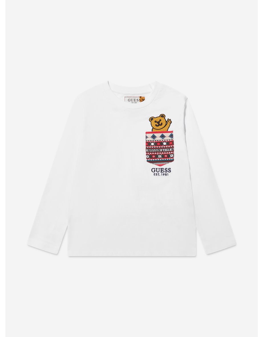 Boys' White Long Sleeve T-Shirt
