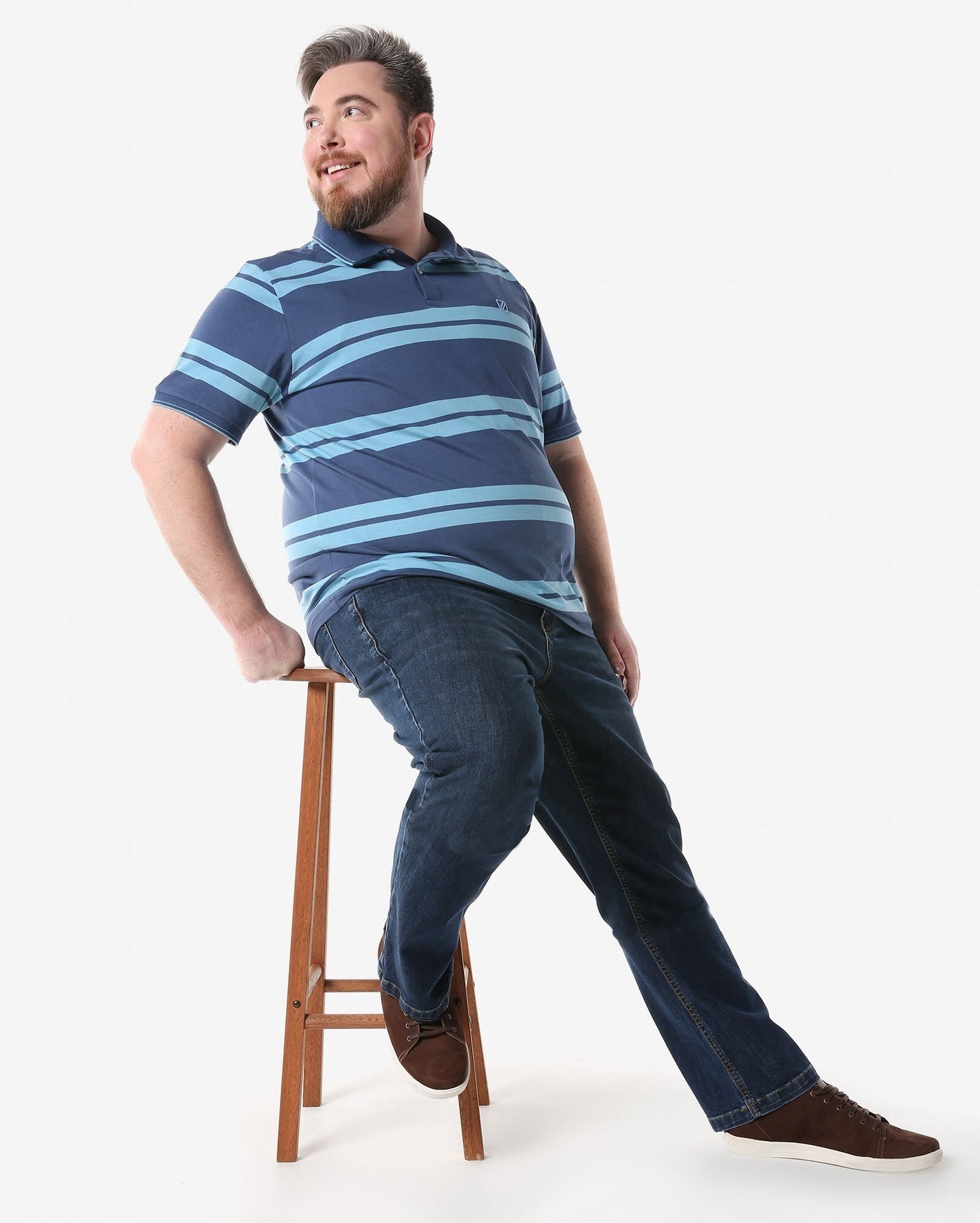 Jeans de perna reta plus size - Dark Denim