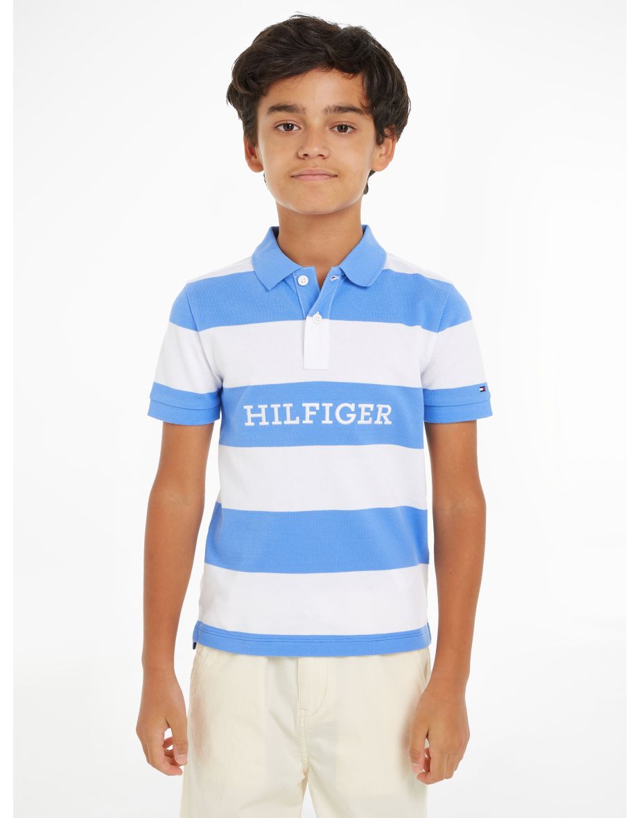 Boys' Colorblock Polo Shirt in Blue