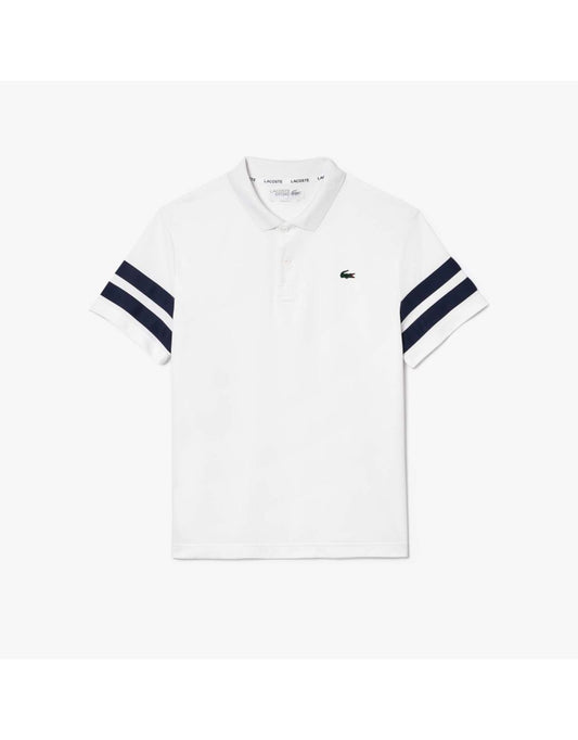 Camisa polo masculina Lacoste Regular-Fit Ultra Dry Piqué Tennis - Branco