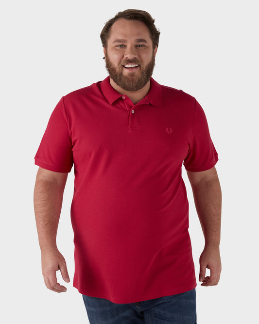 Camisa polo masculina plus size Legacy Regular Fit com bordado rosa | Pool Basics