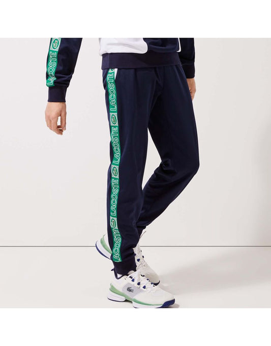 Pantaloni della tuta Lacoste Sport a righe da uomo in blu