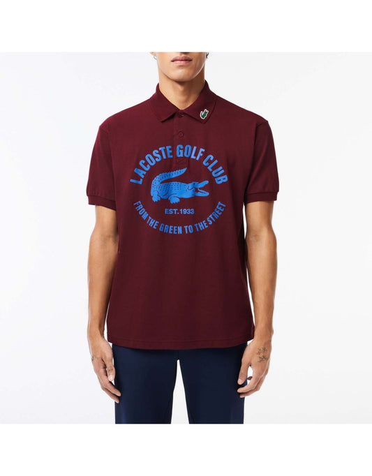 Camisa polo masculina Lacoste Classic Fit Red Cotton Golf
