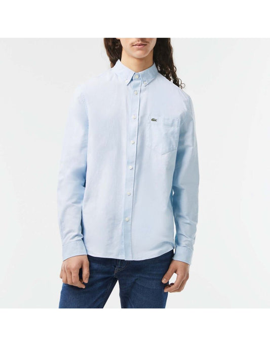 Camisa masculina Lacoste Regular Fit Long Sleeve Oxford - Azul