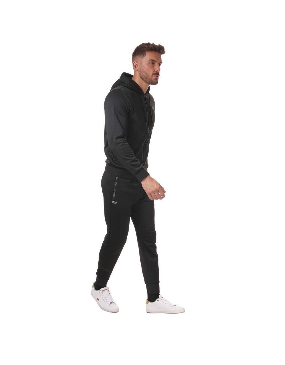 Pantaloni Lacoste Poly Fleece da uomo in nero