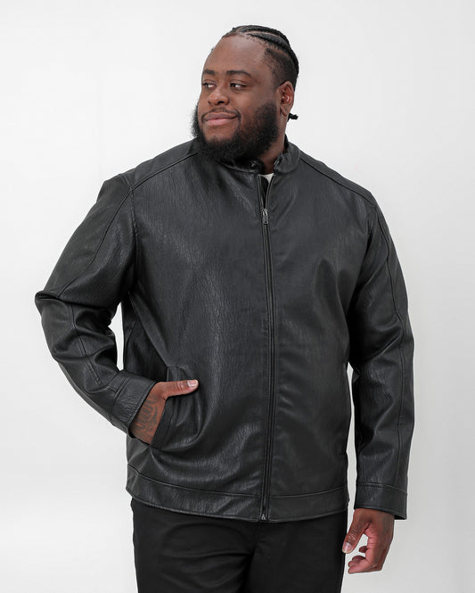 Jaqueta masculina de poliuretano preta plus size Original Plus da Riachuelo