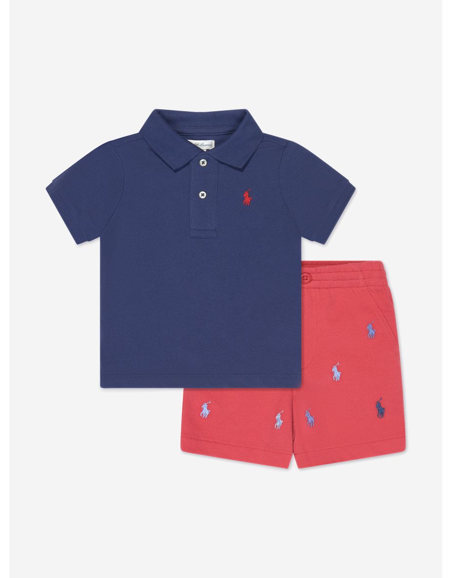 Set di polo e pantaloncini da bambino per bambini della Marina