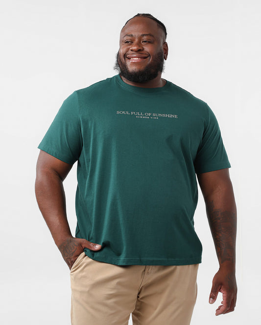 Camiseta masculina plus size verde Summer Time | Original Plus By Riachuelo