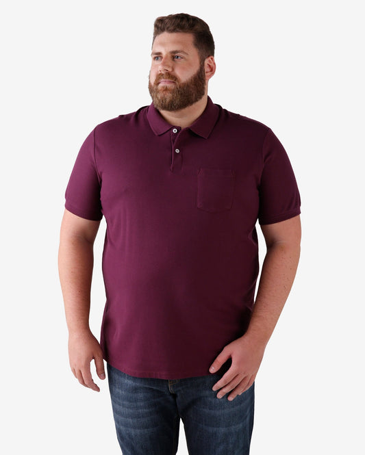 Polo Basic Plus Size con tasca - Vino Borgogna