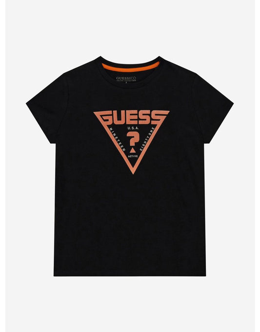 Maglietta con logo nero da ragazzo