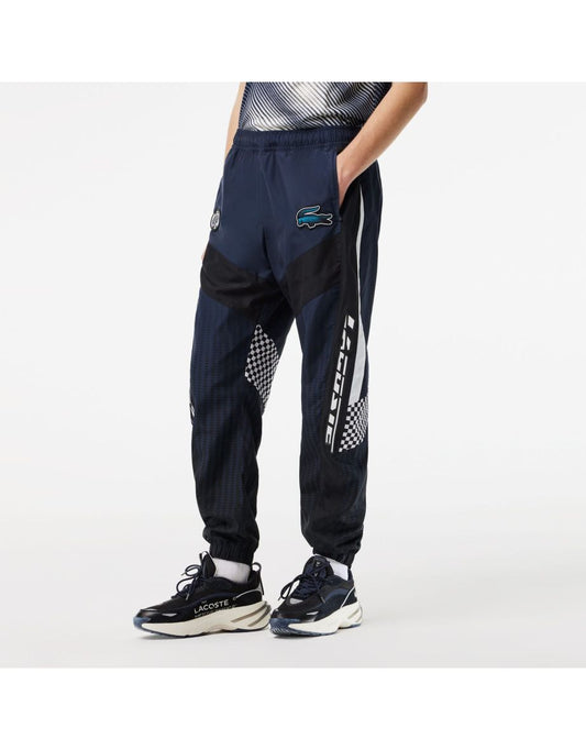 Pantaloni da corsa Lacoste Ombré con stampa a scacchiera da uomo