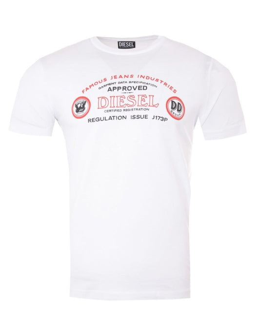 Camiseta con logo gráfico Diesel T-Diego C4 para hombre - Blanca