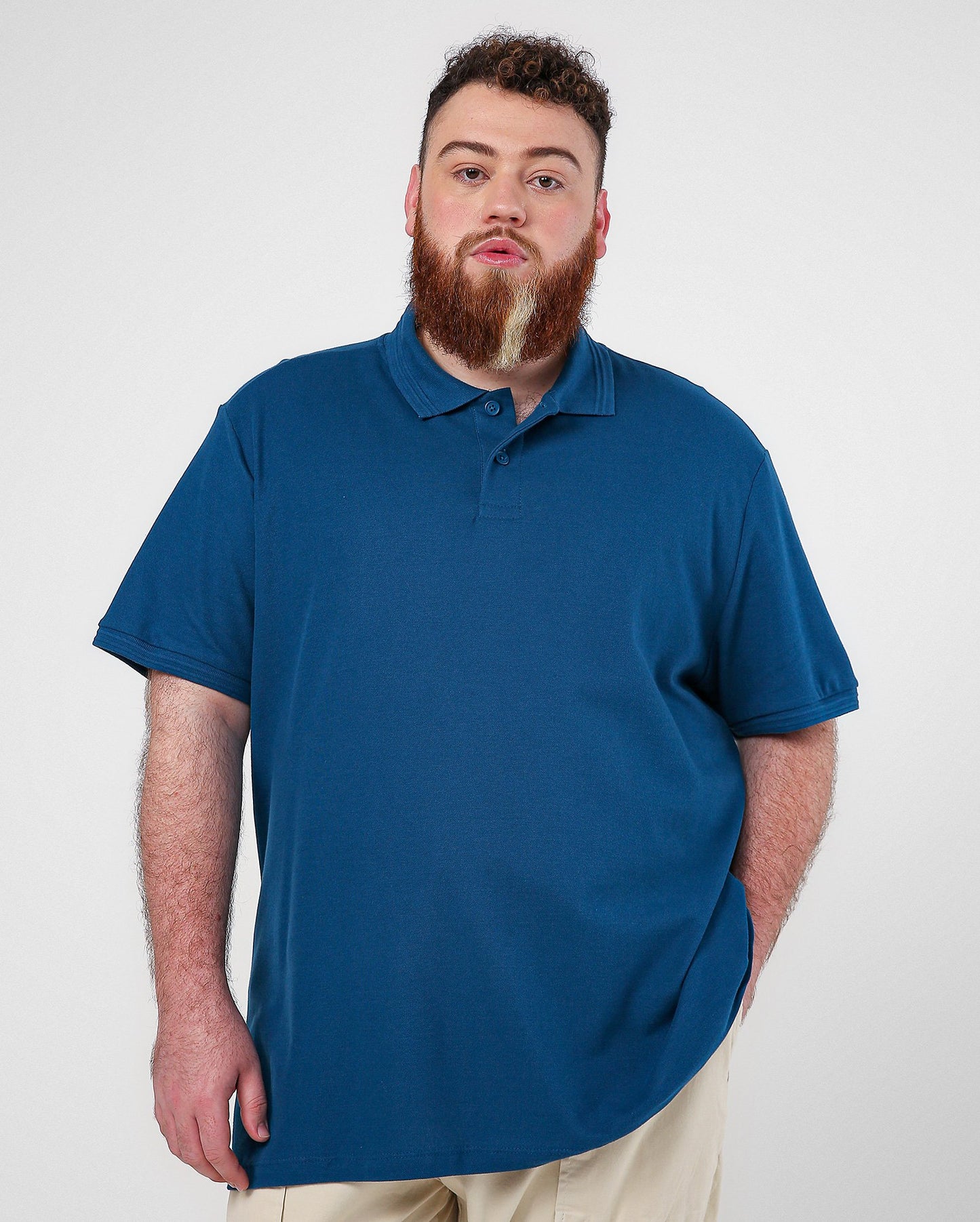 Men's Plus Size Blue Polo Shirt | Allman By Riachuelo