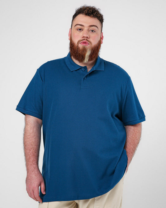 Men's Plus Size Blue Polo Shirt | Allman By Riachuelo