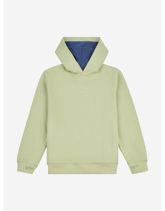 Felpa con cappuccio Premium a contrasto per ragazzi New Balance in verde