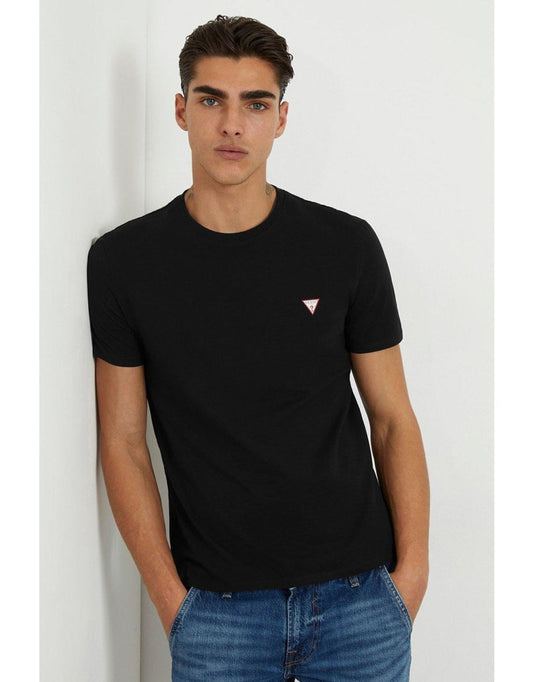 Camiseta Core de manga curta com gola redonda em Jet Black