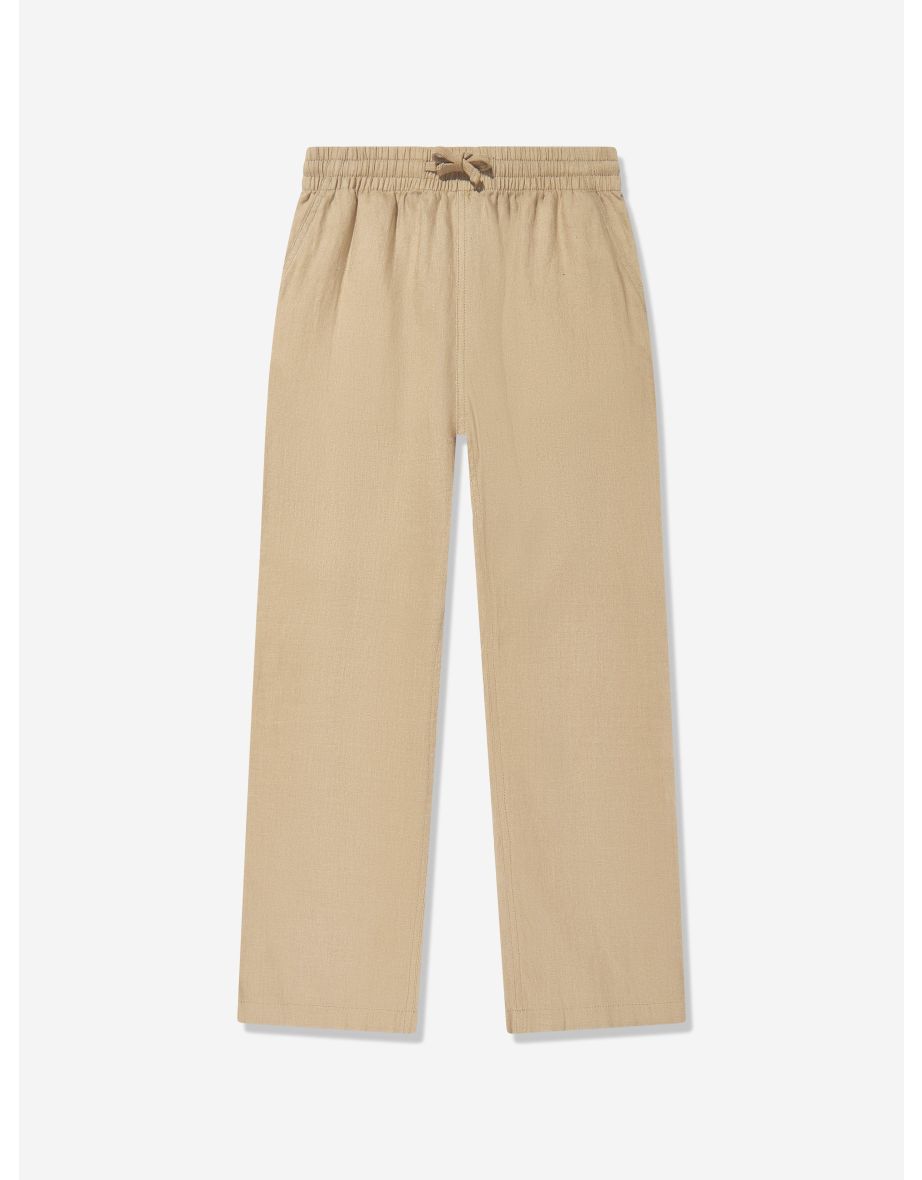Calça de linho marrom para meninos