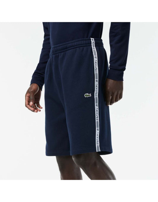 Pantaloncini Lacoste da uomo in flanella di cotone blu