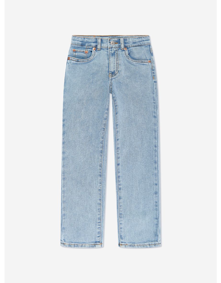 Mini mom jeans azul para meninas