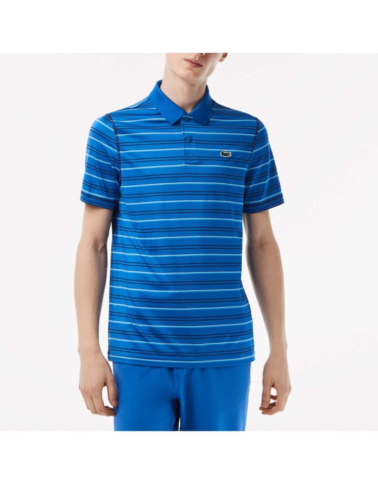 Camisa polo masculina Lacoste Ultra Dry Stretch com proteção UV para golfe