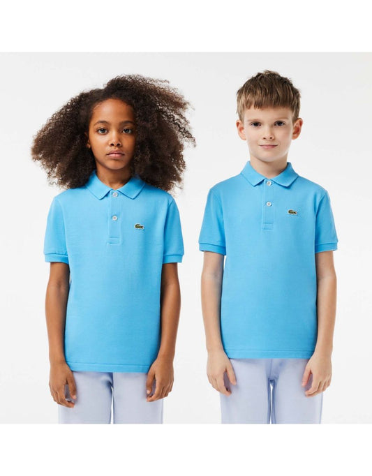 Boy's Lacoste Juniors Blue Monochrome Piqué Polo Shirt