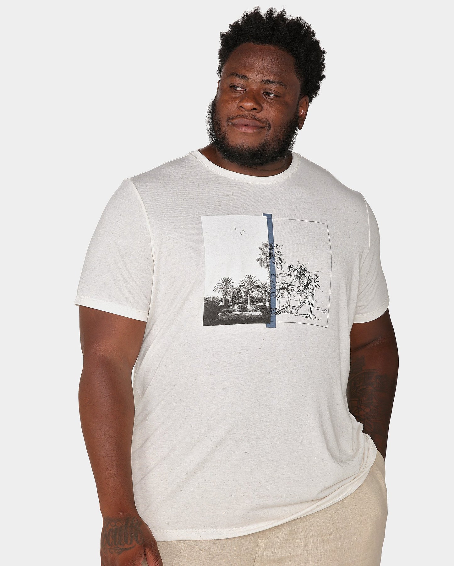 Maglietta Uomo Plus Size Off-White Palm Tree | Allman By Riachuelo