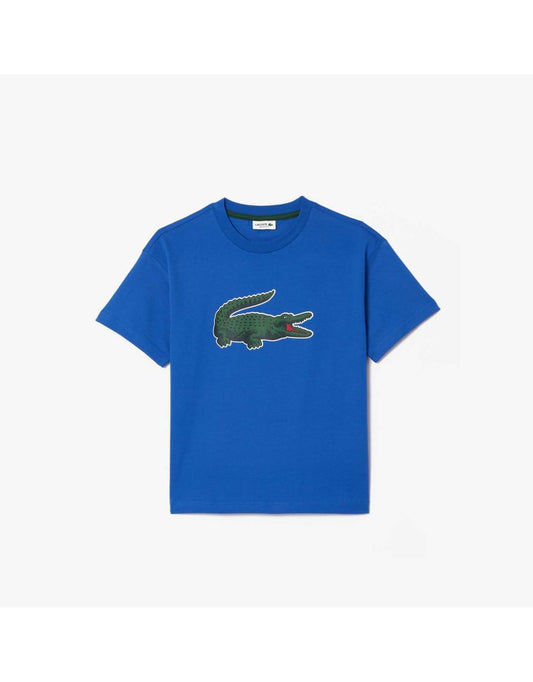 Boy's Lacoste Juniors Graphic Print Cotton T-Shirt - Blue