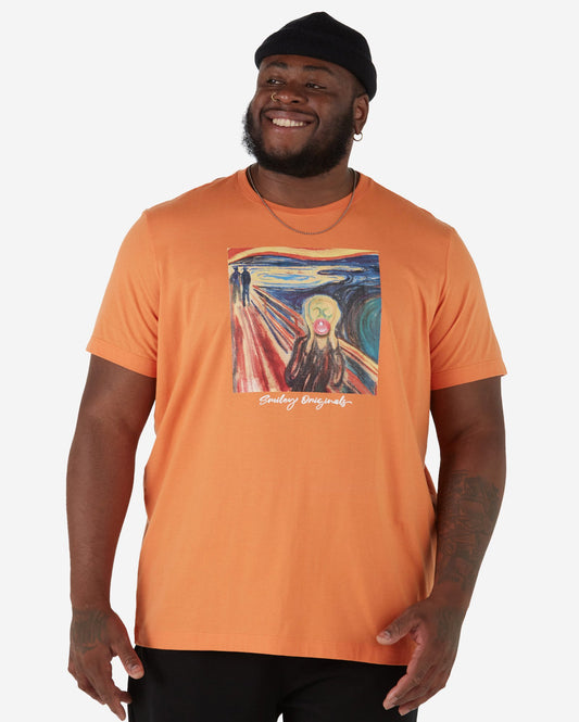 Camiseta Smiley® Originals Unissex Plus Size de manga curta na cor laranja da Riachuelo