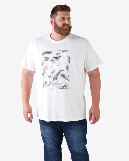 Plus Size Printed Distortion T-Shirt - White