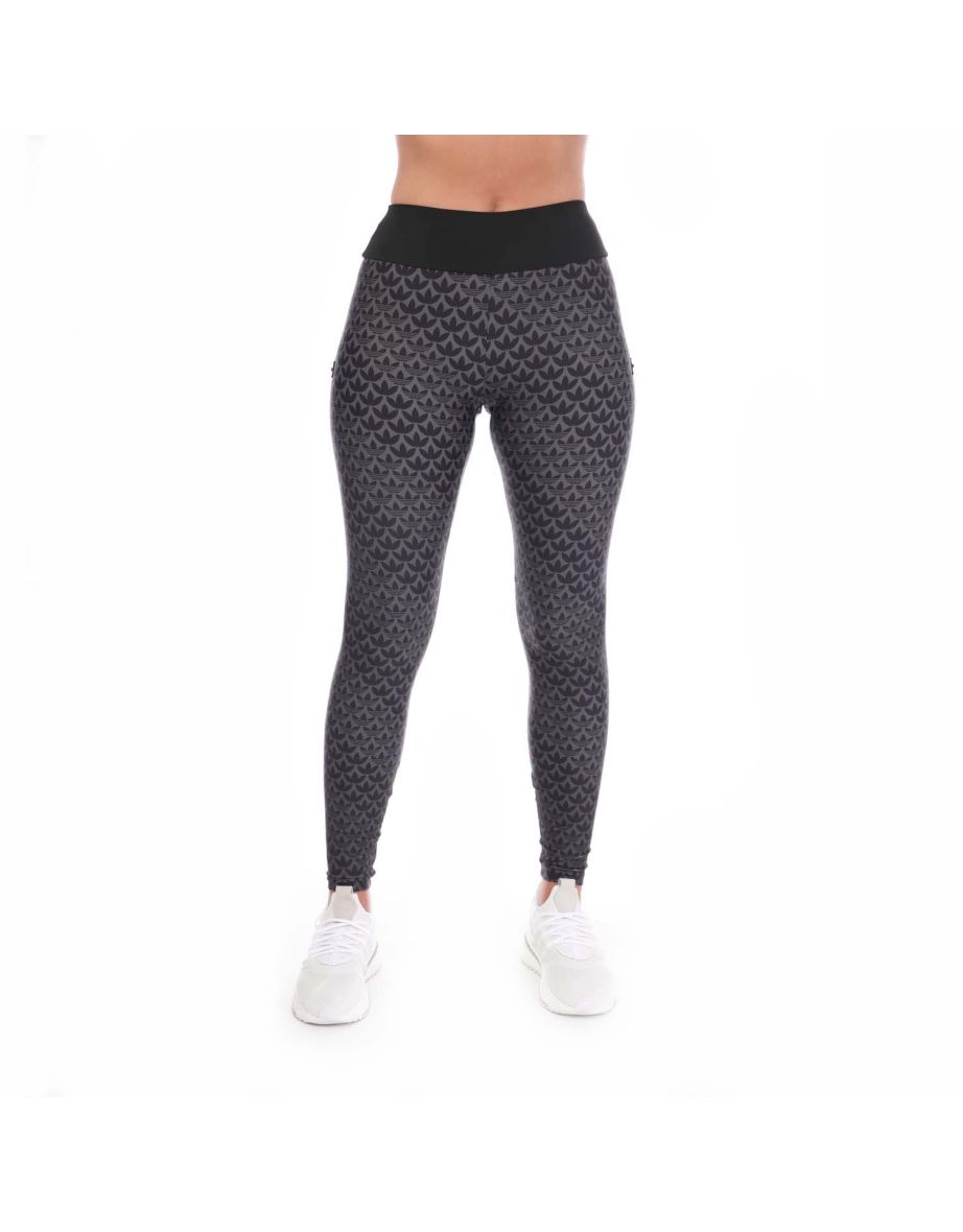 Leggings de banho Adidas Monogram Full-Coverage para mulheres em preto